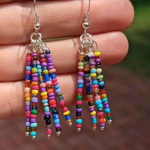 Sterling Silver Boho Beaded Earrings